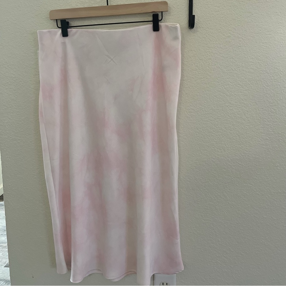 Pink die dye midi skirt